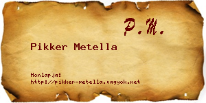 Pikker Metella névjegykártya
